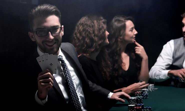 Interface dealer Texas Hold'em Bonus ihokibet dengan kartu komunal jelas
